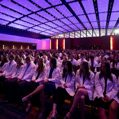 DMU clinical students receive their white coats at university's White Coat Ceremony